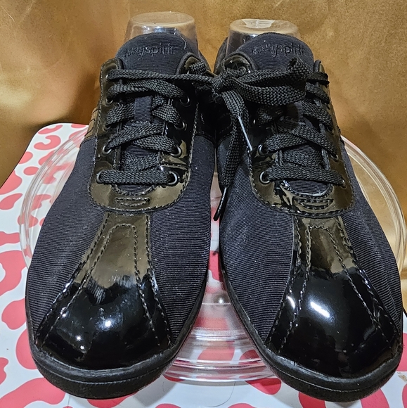 K Easy Spirit Waling Shoes Womens Size 9 Black Leather (Suede) Lace Up On Cue - Picture 7 of 9